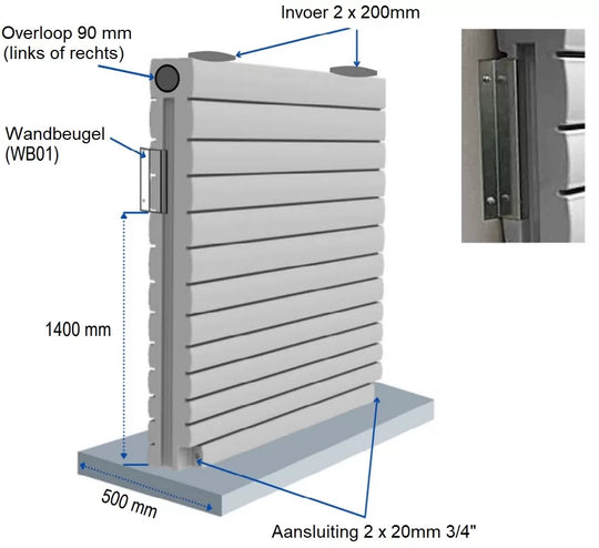 Regenwaterschutting 2000L