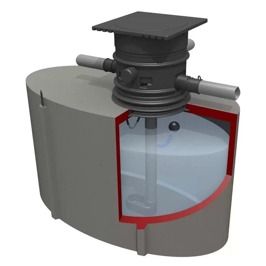 Regenwaterput beton 5.000L | ingebouwde filter | tot 325m2 dak opp